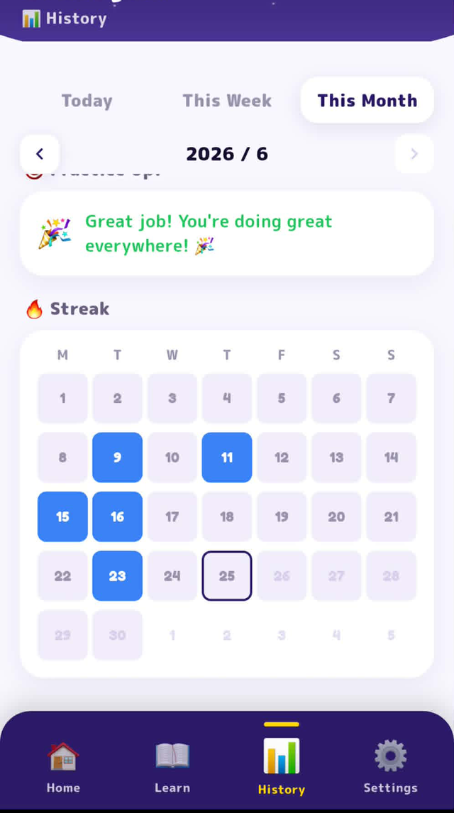 Kalender streak harian